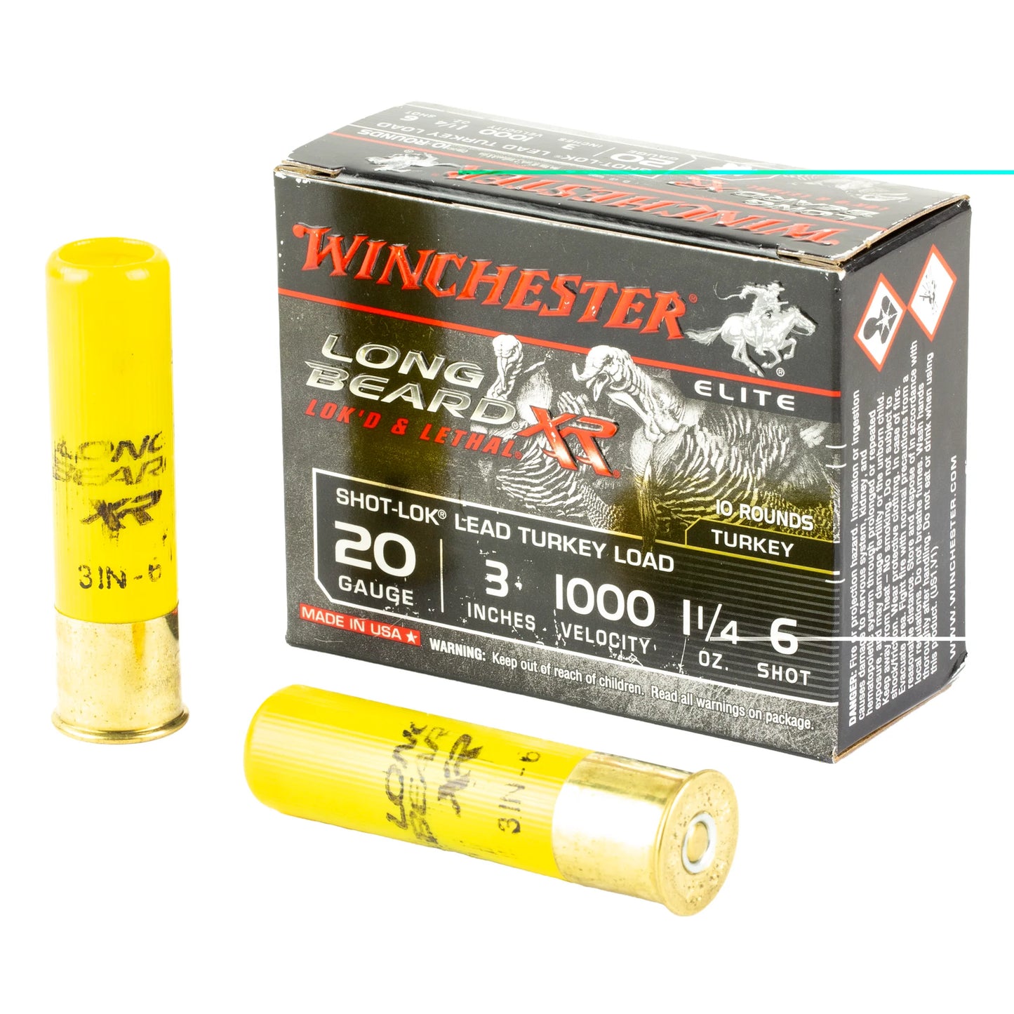 Winchester Ammunition, Long Beard XR, 20 Gauge, 3", #6, 1 1/4 oz, Shotshell, Shot-Lok with Lead Shot (10 Round Box)