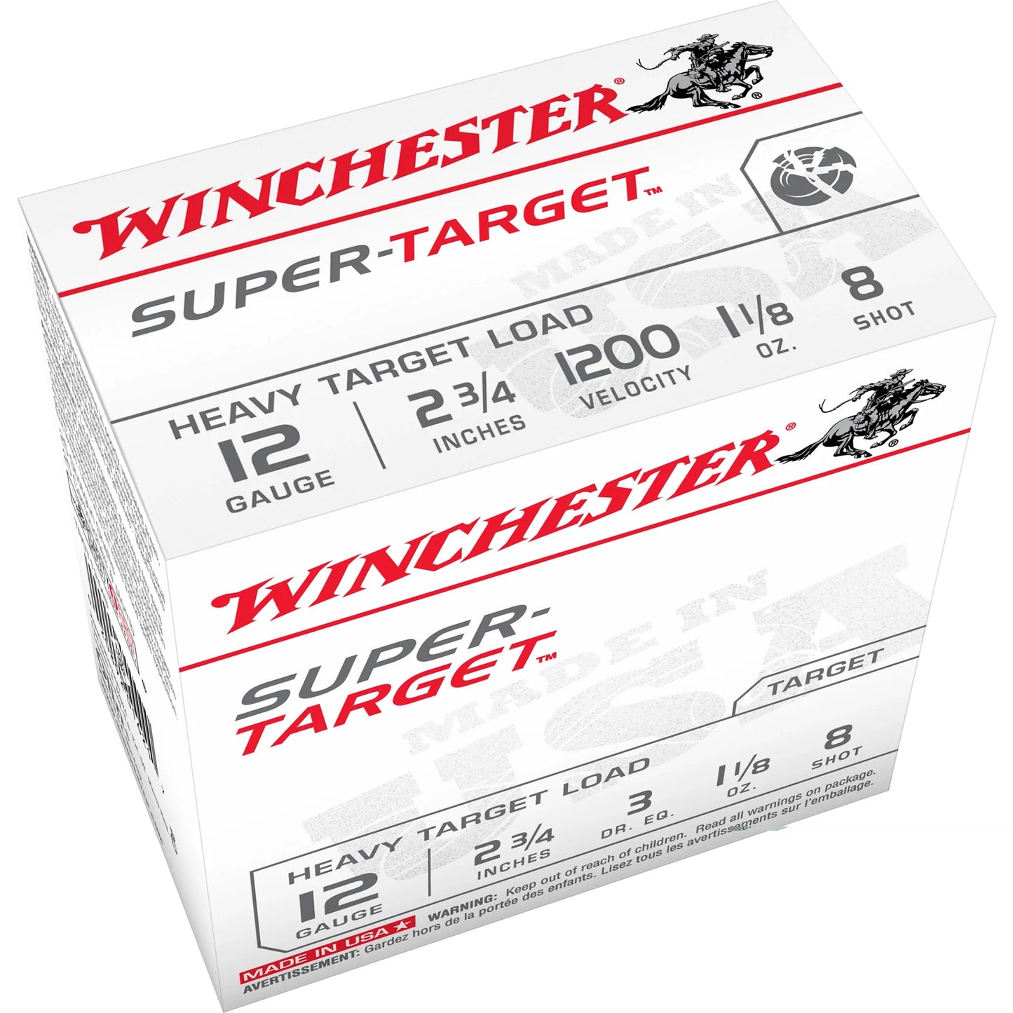 Winchester Ammunition, Shotshell, 12 Gauge 2.75", #8 1 1/8oz (25 Round Box)
