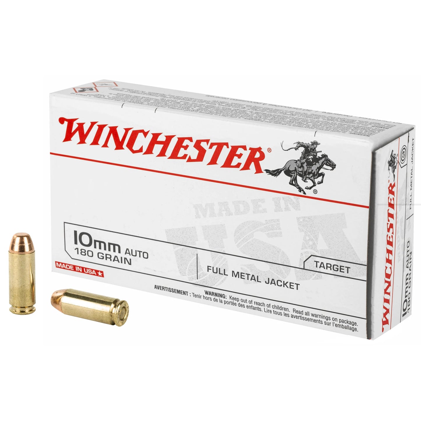 Winchester Ammunition, USA, 10MM, 180 Grain, Full Metal Jacket (50 Round Box)