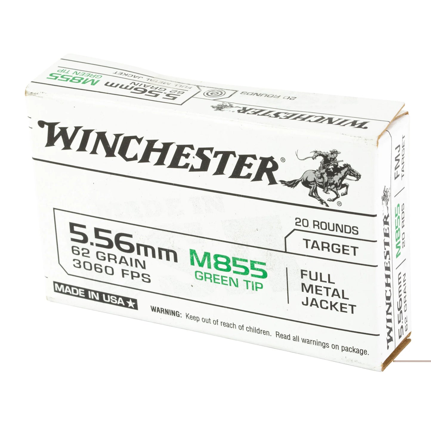 Winchester Ammunition, M193, 5.56NATO, 55 Grain | FMJ| (20 Round Box)