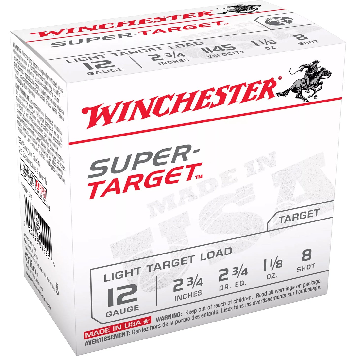 Winchester Ammunition, Super Target, 12 Gauge 2.75", #8, 1 1/8 oz (25 Round Box)