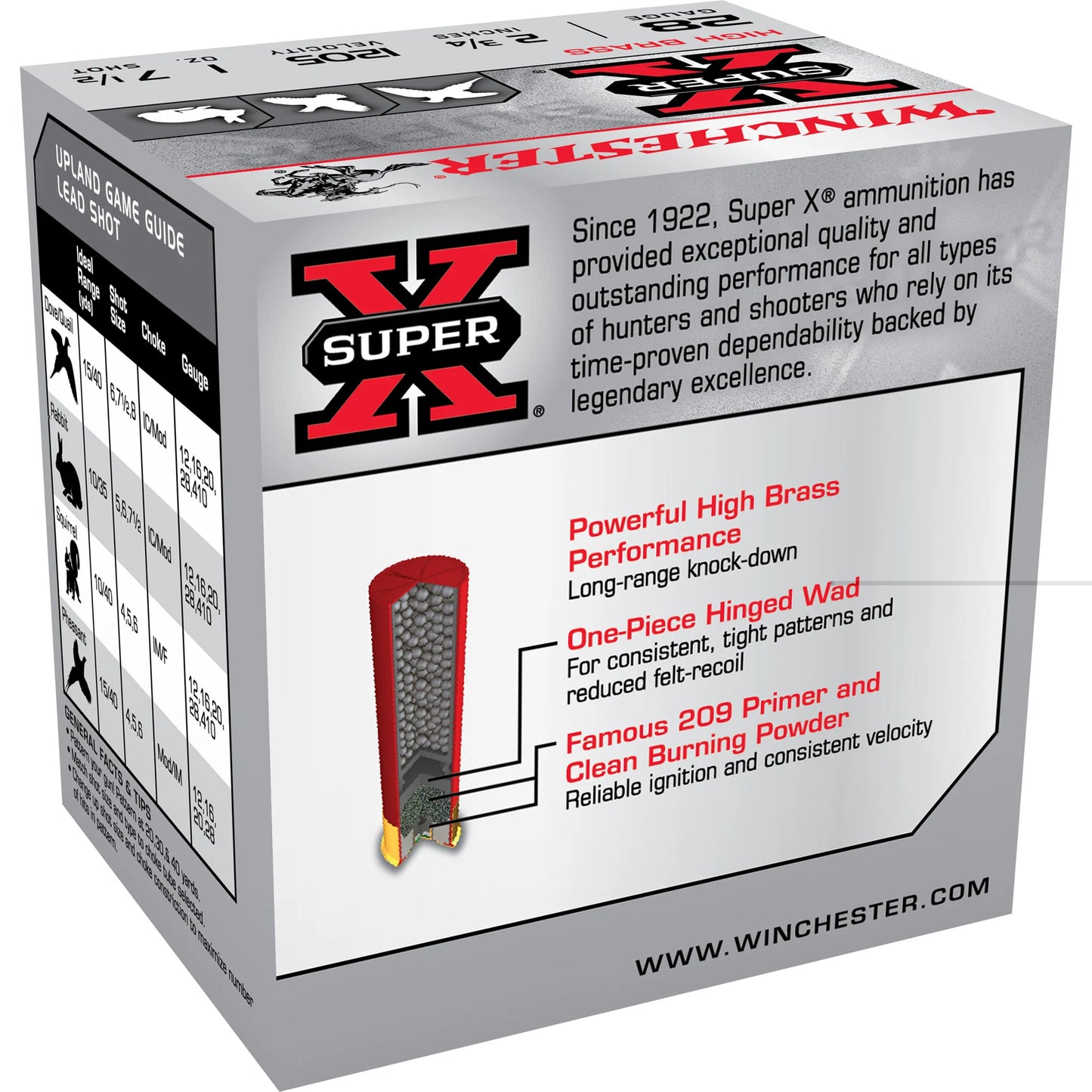 Winchester Ammunition, SUPER-X Upland, Highbrass, 28 Gauge 2.75", #7.5, 1 oz, Shotshell (25 Round Box)