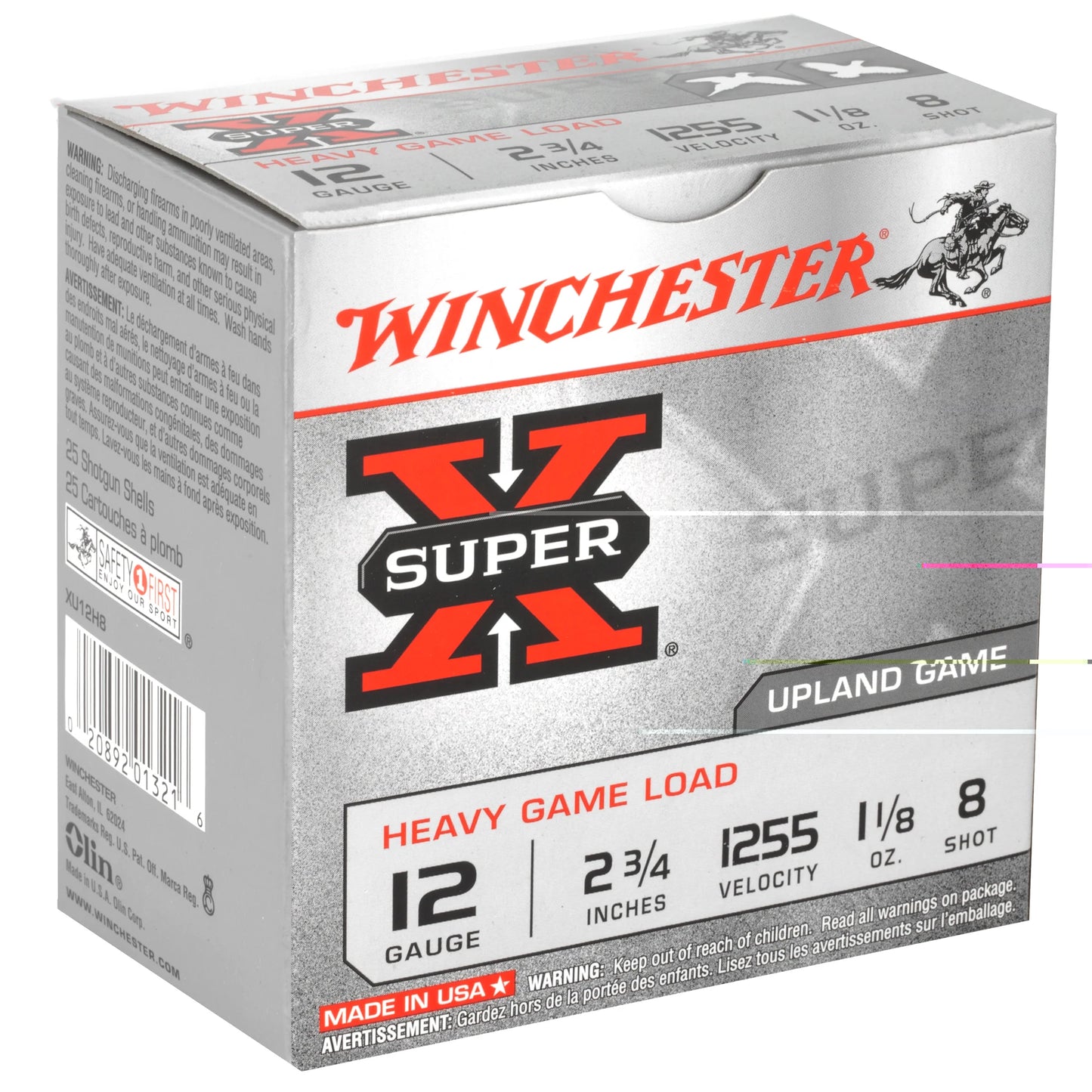 Winchester Ammunition, Super-X, 12 Gauge, 2.75", Heavy Game Load, #8, 1.125 oz., Shotshell (25 Round Box)