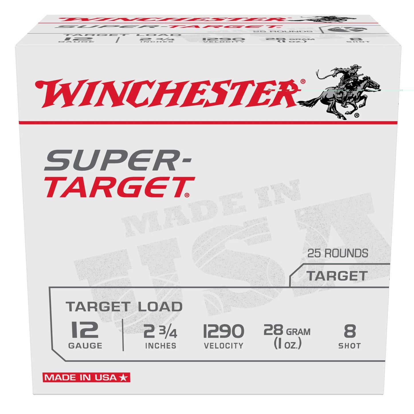 Winchester Ammunition, Super Target, 12 Gauge 2.75", #8, 1 oz, Shotshell (25 Round Box)