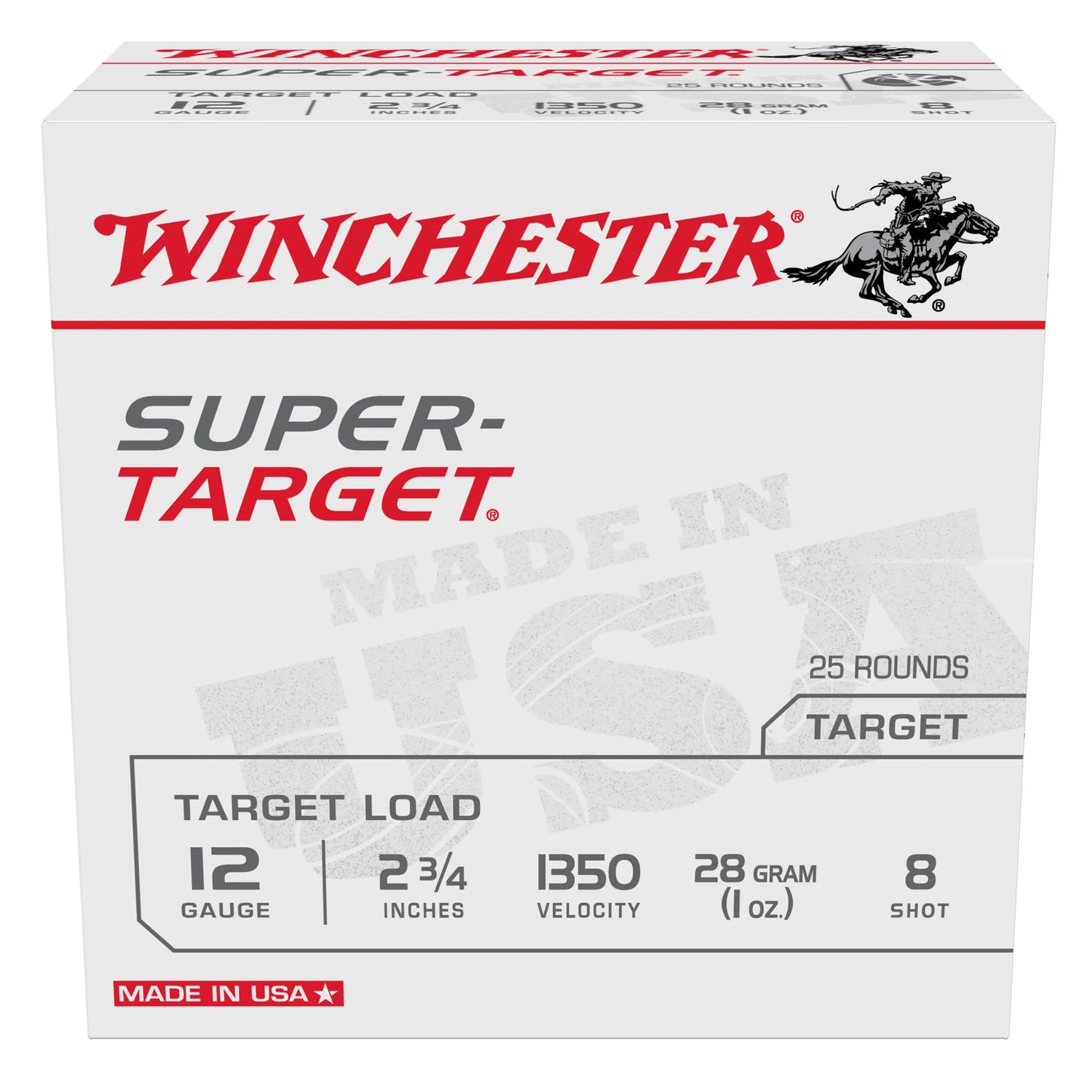 Winchester Ammunition, Super Target, 12 Gauge 2.75", #8 Shot, 1 oz, Shotshell (25 Round Box)