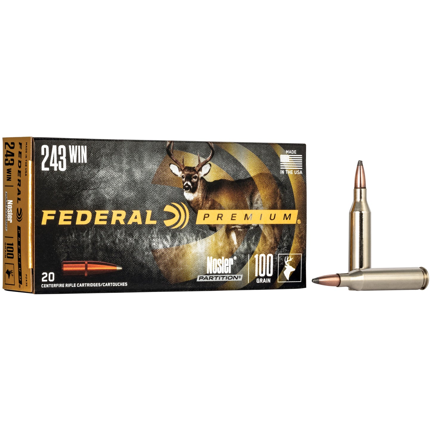 Federal, Premium, 243 Win, 100 Grain, Nosler Partition (20 Round Box)
