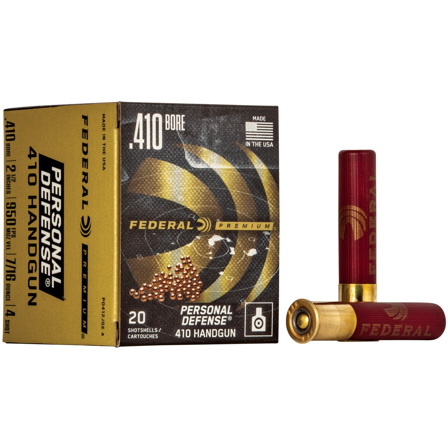 Federal, Personal Defense, 410 Gauge, 2.5", #4 Shot (20 Round Box)