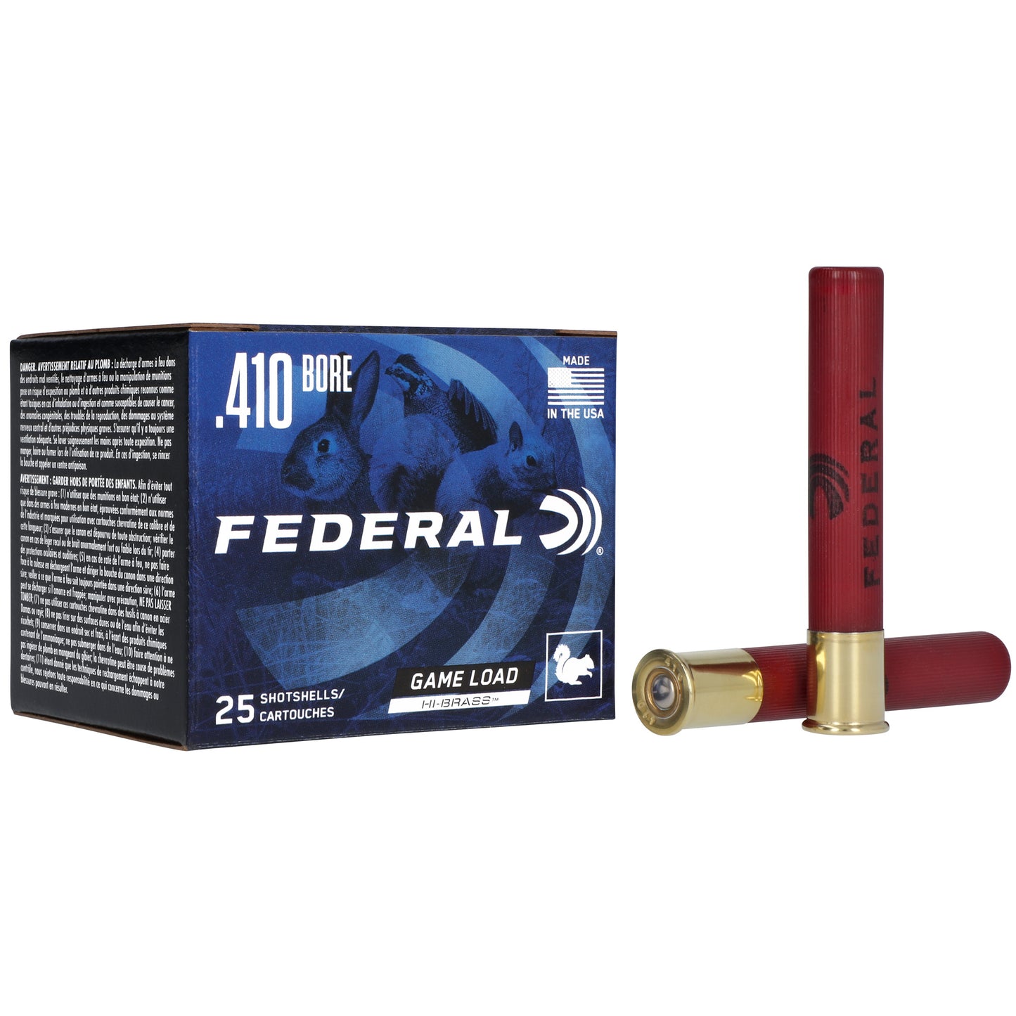 Federal, GameShok, 410 Gauge, 3", #5, Max Dram, .6875oz, Shotshell Lead Shot (25 Round Box)