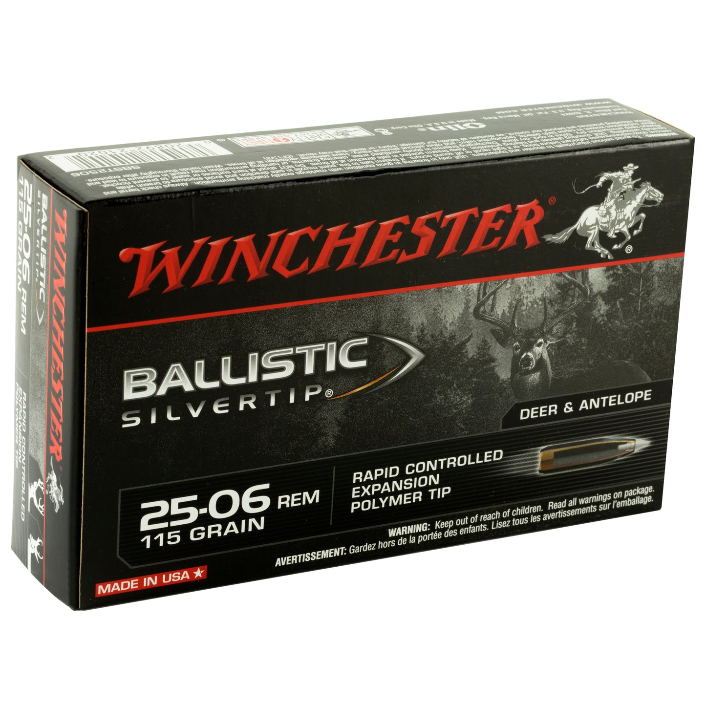 Winchester Ammunition, Supreme, 25-06 REM, 115 Grain, Supreme Ballistic Silvertip (20 Round Box)