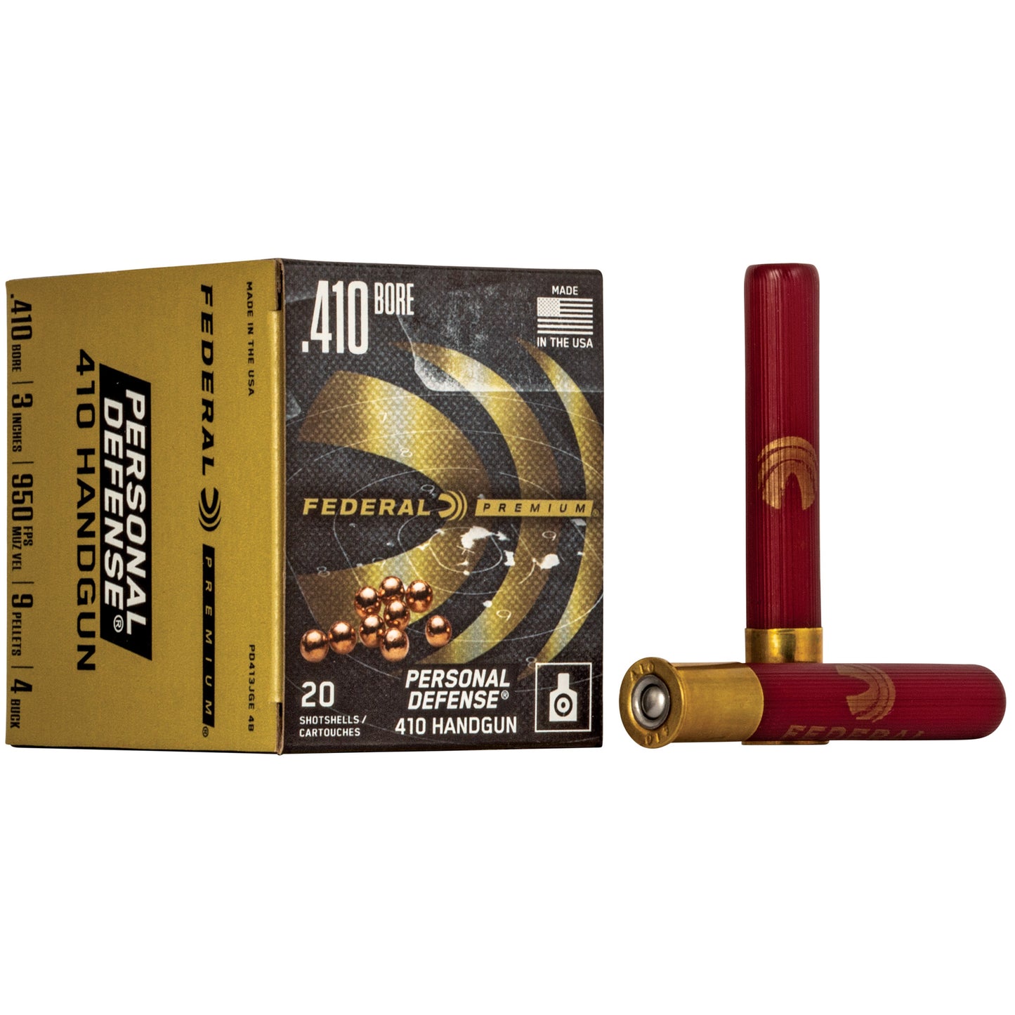 Federal, Personal Defense, 410 Gauge, 3", Buckshot, 9 Pellets (20 Round Box) Designed for Handgun