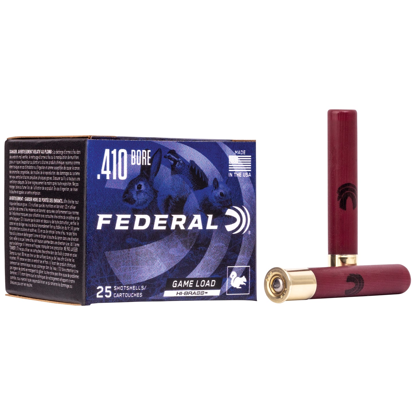Federal, Game Load, Hi-Brass, 410 Gauge 3", #6, .6875oz 11/16 (25 Round Box)