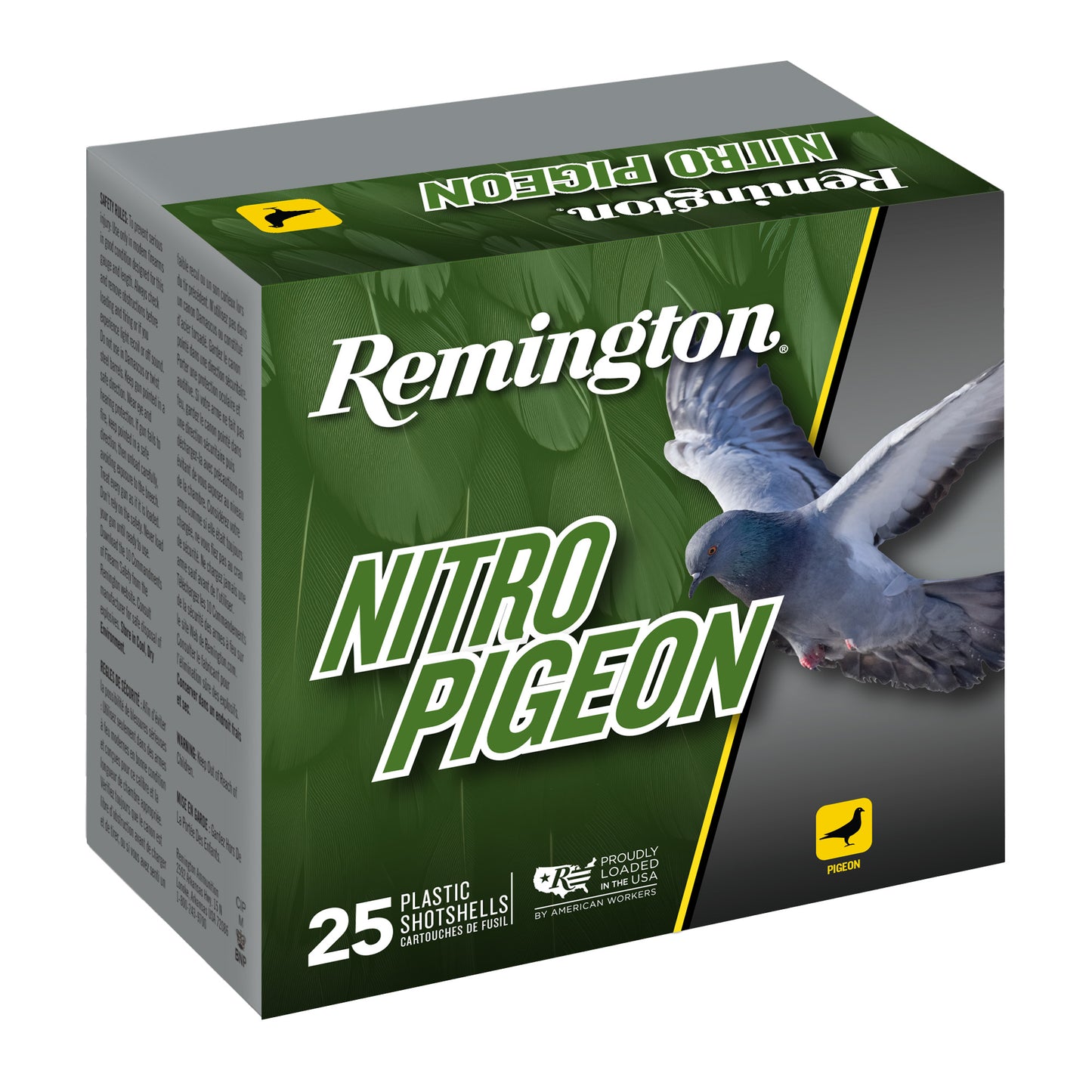 Remington, Nitro Pigeon, 12 Gauge, 2.75" Chamber, #7.5 Shot, Copper Plated Hard Lead (25 Round Box)