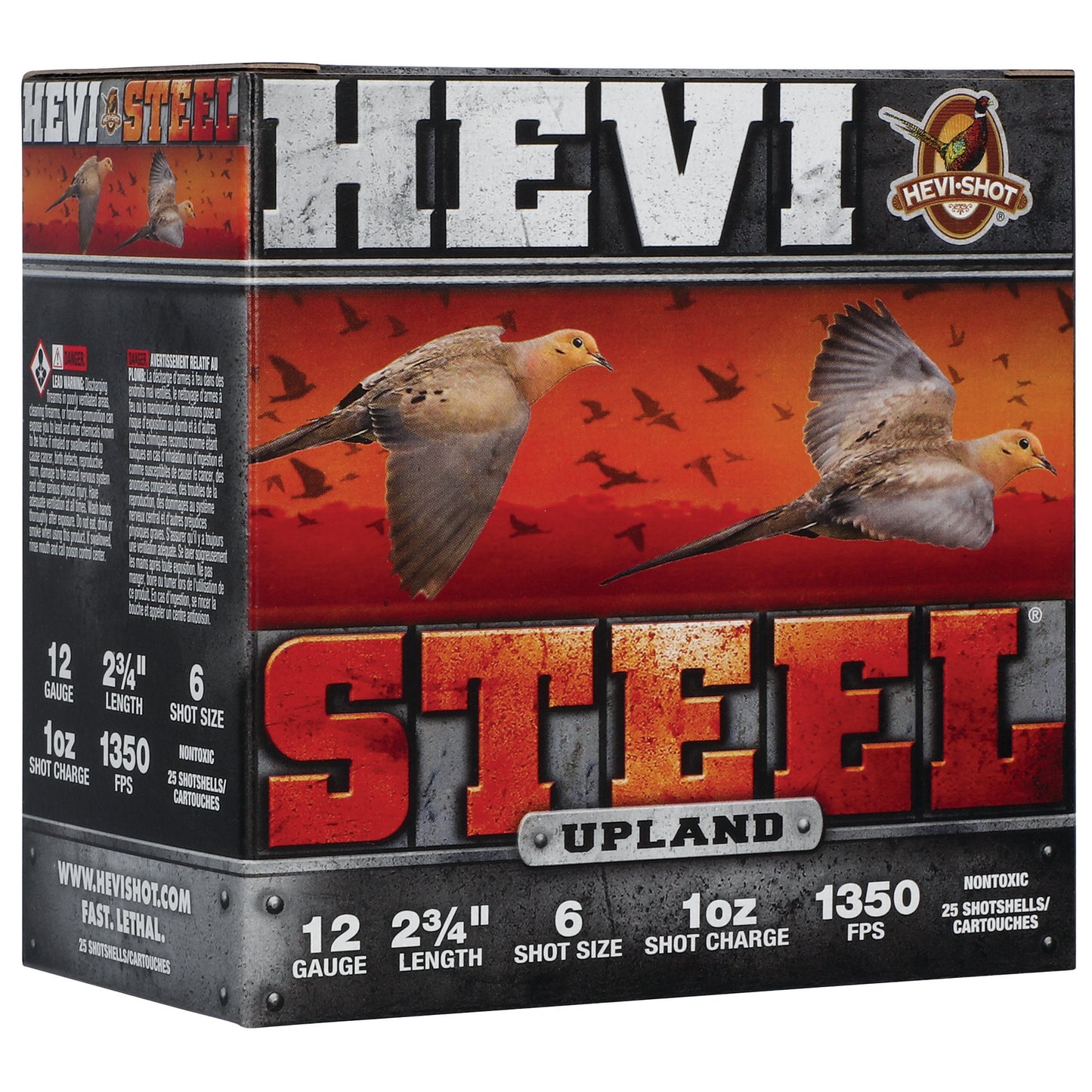 HEVI-Shot, Hevi-Steel Upland, 12 Gauge, 2.75" Chamber, #6 Shot, Steel Pellets (25 Round Box)