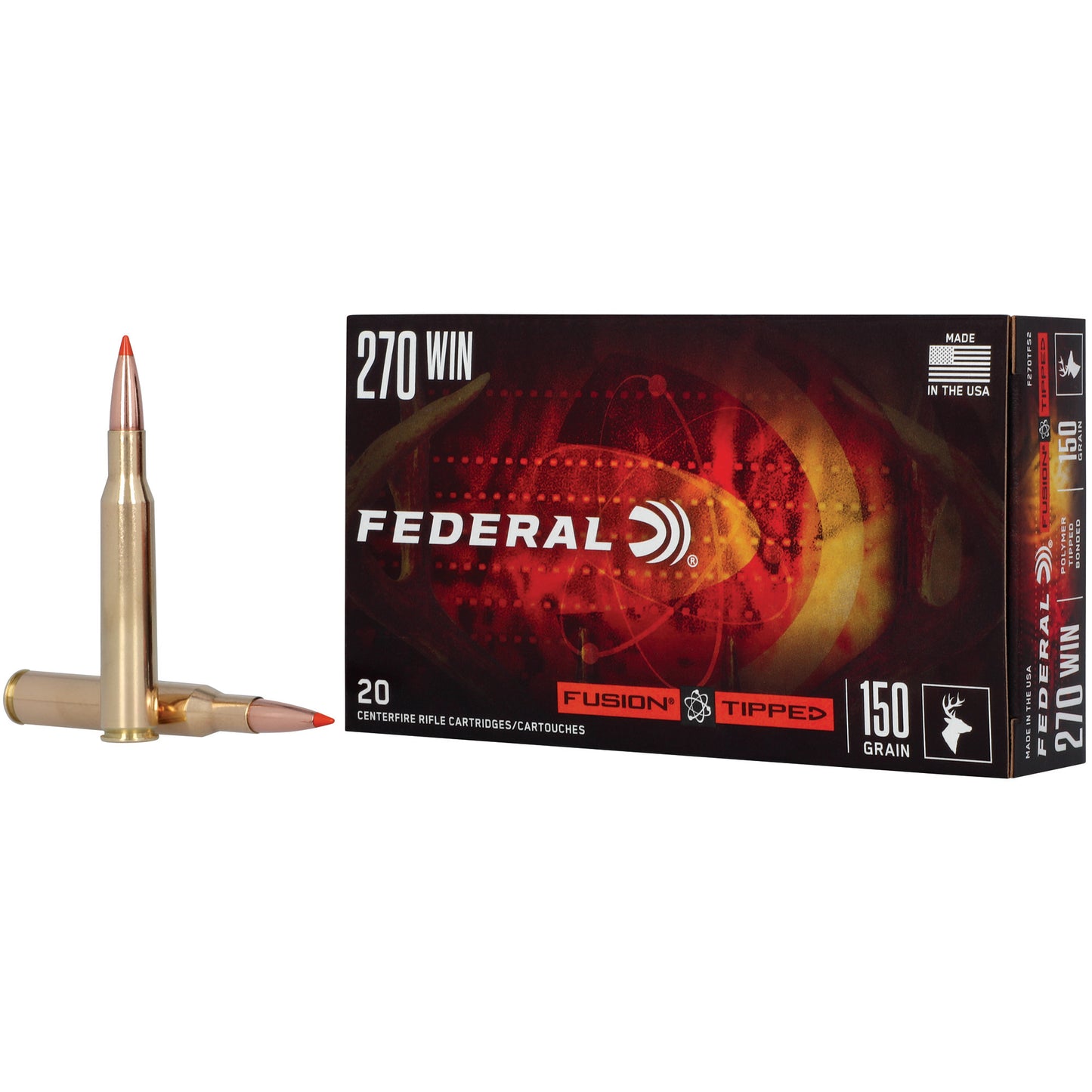Federal, Fusion, 270 Winchester, 150 Grain, Fusion Polymer Tip, 20 Round Box