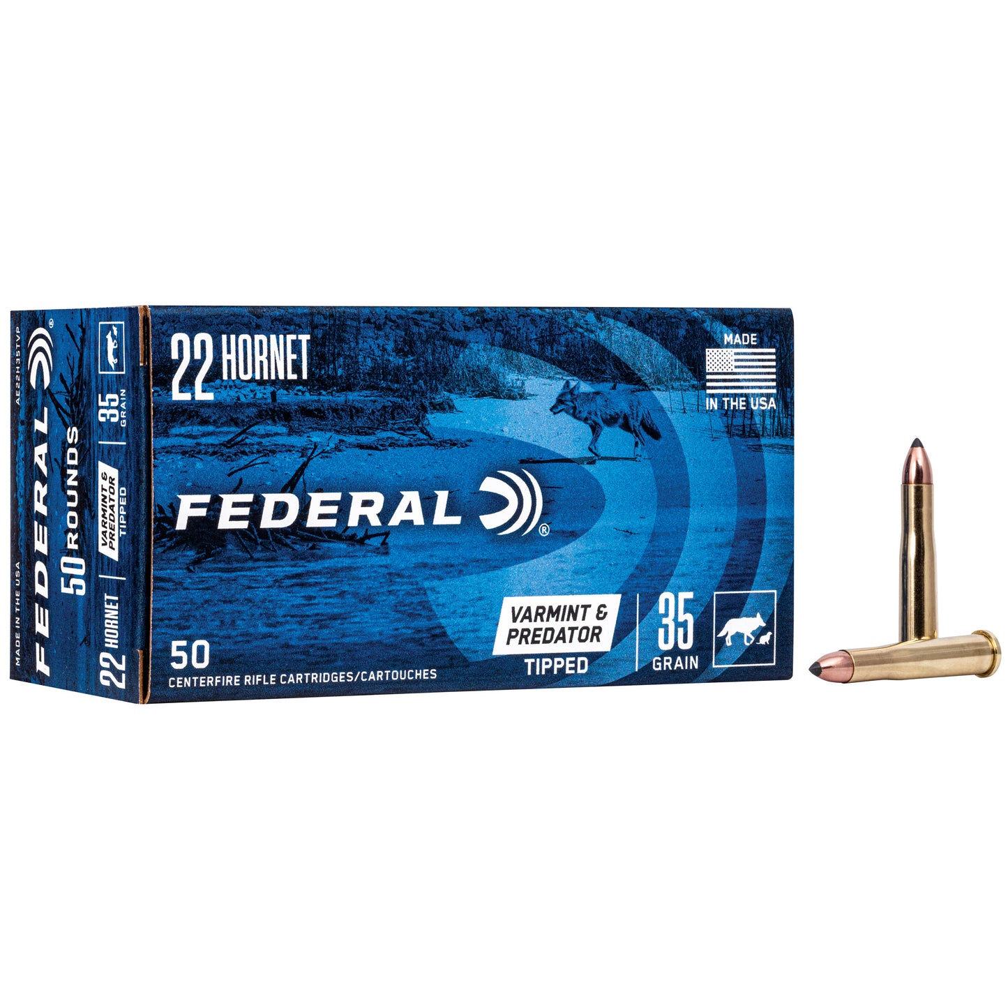 Federal, American Eagle Varmint & Predator, 22 Hornet, 35 Grain, Tipped Varmint (50 Round Box)