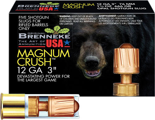 3" 1-1/2OZ SLUG 5RD 50BX/CSBRENNEKE USA MAGNUM CRUSH 12GA
