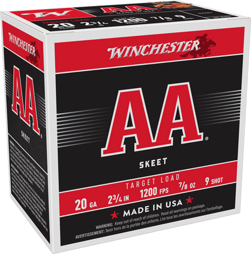#9 1200FPS LOT WINCHESTER AA 20GA 2.75" 7/8OZ (250 Round Case)