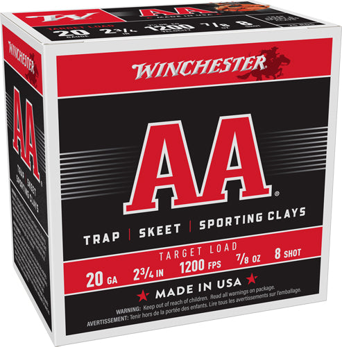 #8 1200FPS LOTWINCHESTER AA 20GA 2.75" 7/8OZ (250 Round Case)