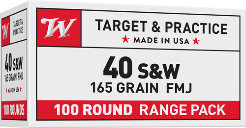 TRUNCATED CONE 100RD 5BX/CS WINCHESTER USA 40 SW 165GR FMJ