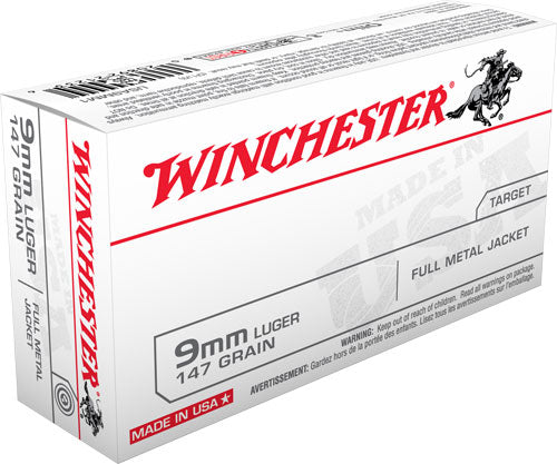 FMJ-FP 50RD 10BX/CS WINCHESTER USA 9MM LUGER 147GR