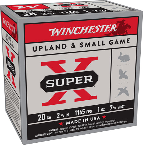 1OZ #7.5 1165FPS 250RD CASE WINCHESTER SUPER-X 20GA 2.75"