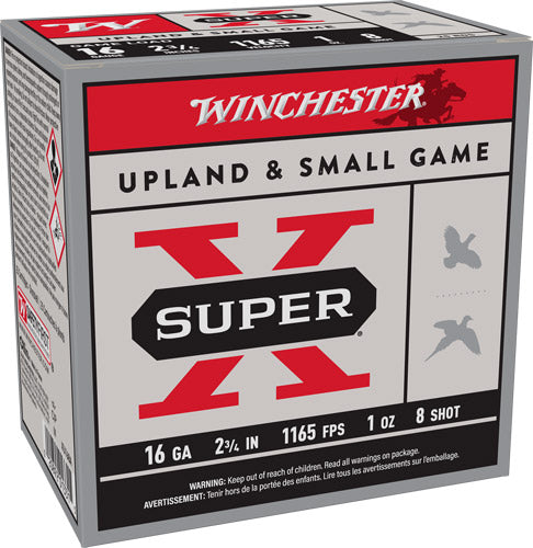 1OZ #8 1165FPS 25RD 10BX/CS WINCHESTER SUPER-X 16GA 2.75"