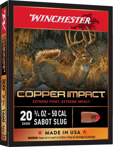 2.75" 3/4OZ SABOT 5RD 20BX/CS WINCHESTER COPPER IMPACT 20GA