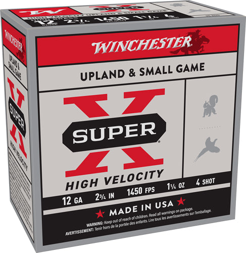 1-1/4OZ #4 1450FPS 25RD 10BX/C WINCHESTER SUPER-X 12GA 2.75"