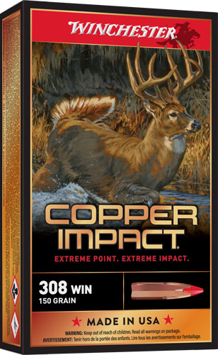 WIN 150GR 10BX/CS WINCHESTER COPPER IMPACT 308 (20 Round Box)