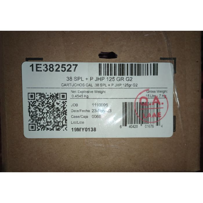 Aguila Handgun Ammunition, .38 Special, Overpressure Ammunition, +P, 125 Grain | Jacketed Hollow Point, JHP | 50 Rounds per Box, 10 Boxes per Case