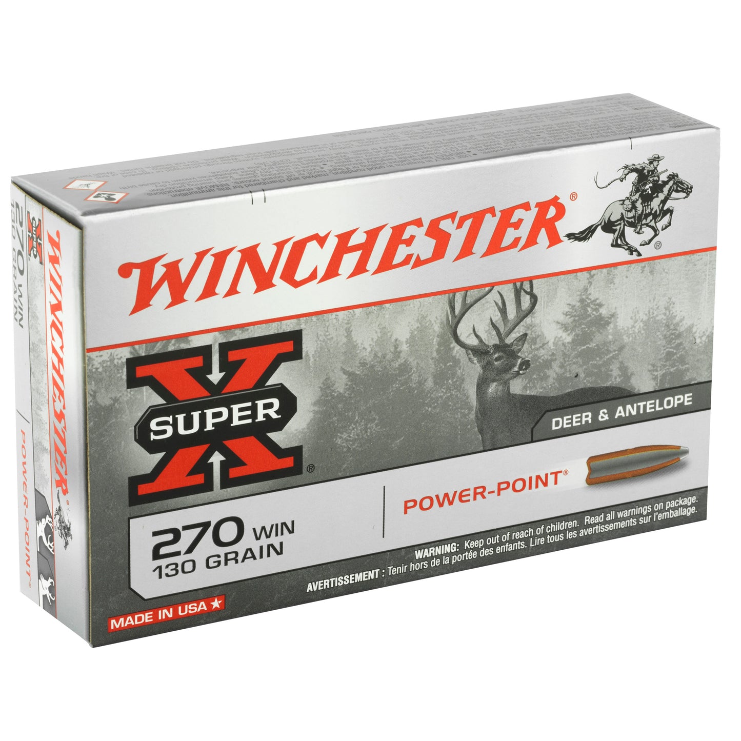Winchester Ammunition, Super-X, 270WIN, 130 Grain | PSP | (20 Round Box)