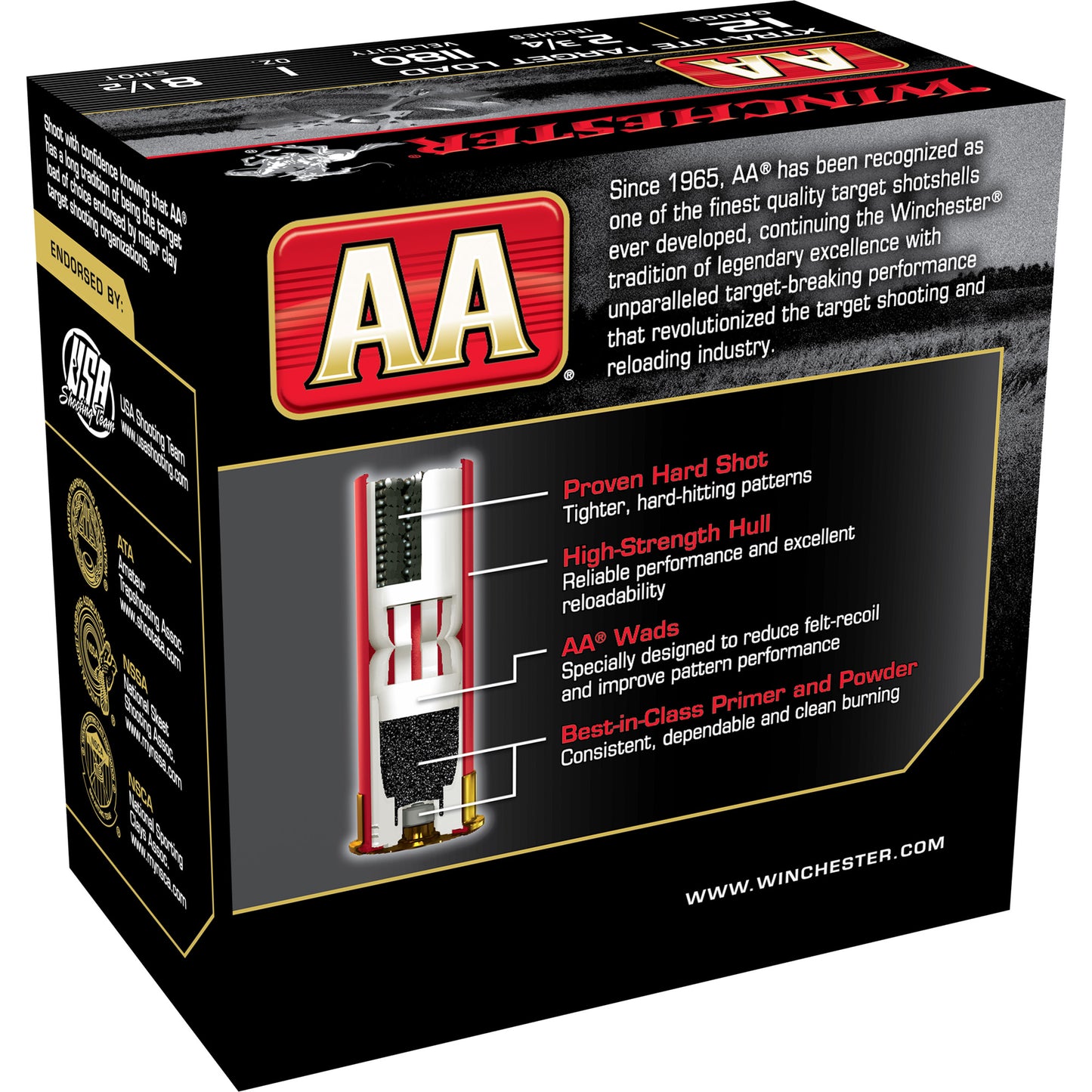 Winchester Ammunition, AA Xtra-Light, 12 Gauge 2.75", #8, 1 oz, Shotshell (25 Round Box)