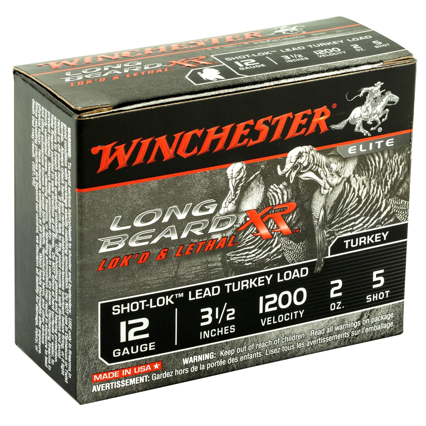 Winchester Ammunition, Long Beard XR, 12 Gauge, 3.5" Chamber, #5, 2 oz, Shotshell Shot-Lok with Lead Shot (10 Round Box)