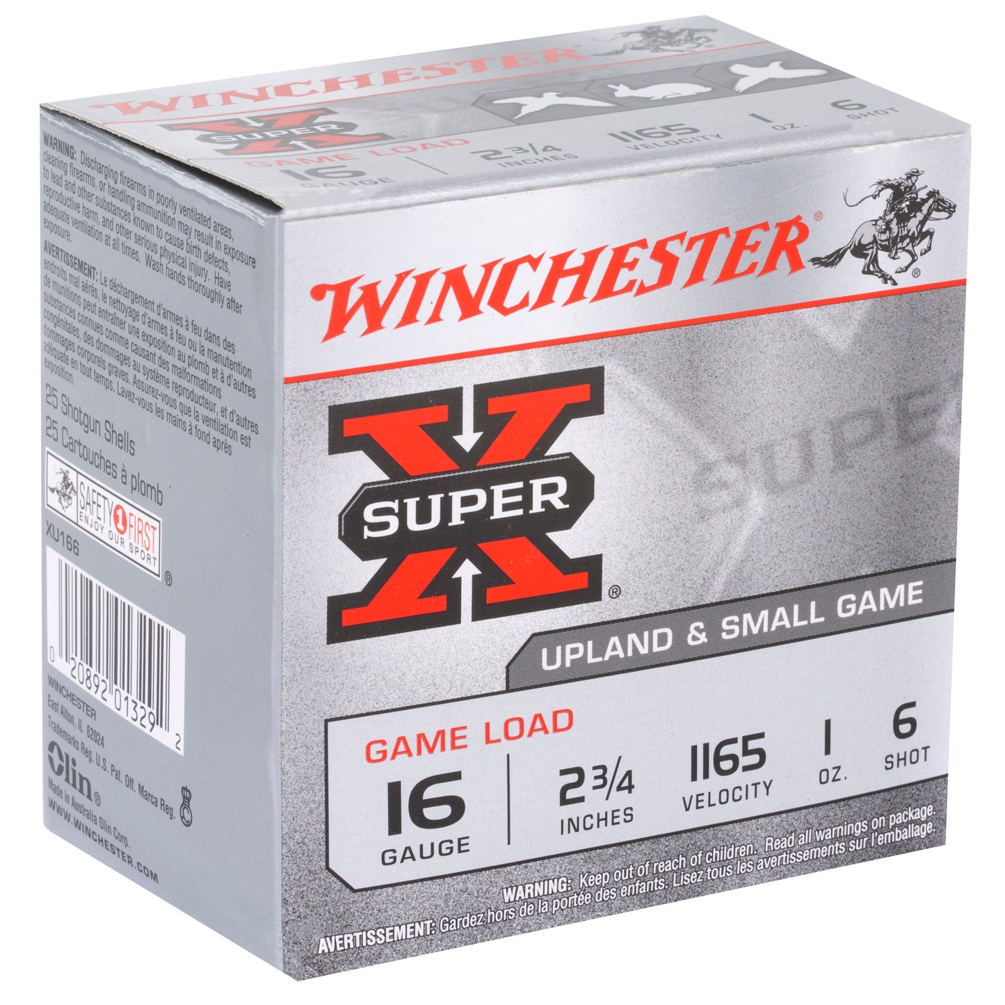 Winchester Ammunition, Super-X, 16 Gauge, 2.75", Game Load, #6, 1 oz., Shotshell (25 Round Box)
