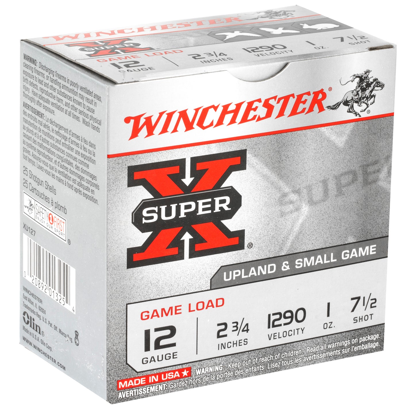 Winchester Ammunition, Super-X, 12 Gauge, 2.75", Game Load, #7.5, 1 oz., Shotshell (25 Round Box)