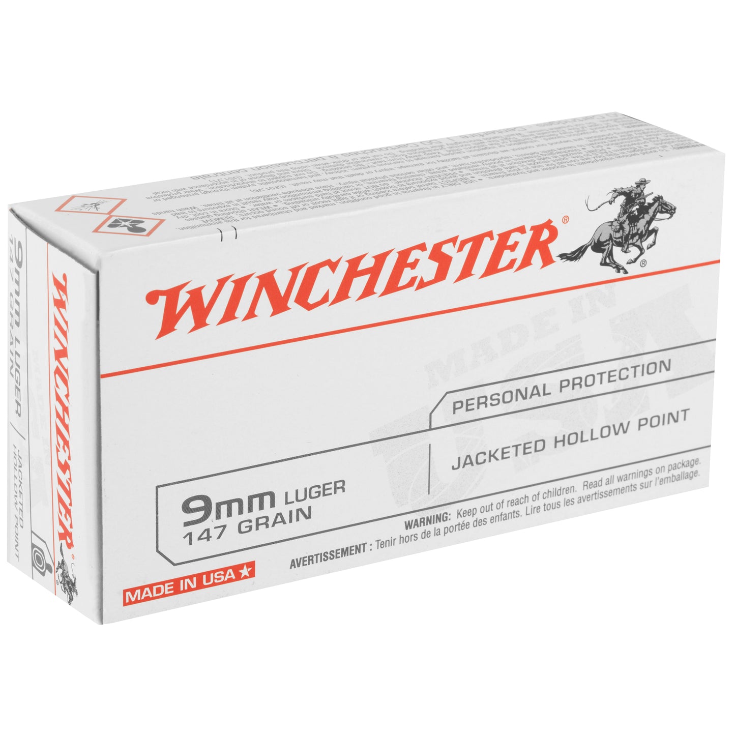 Winchester USA 9mm 147 Grain |JHP| (50 Round Box)