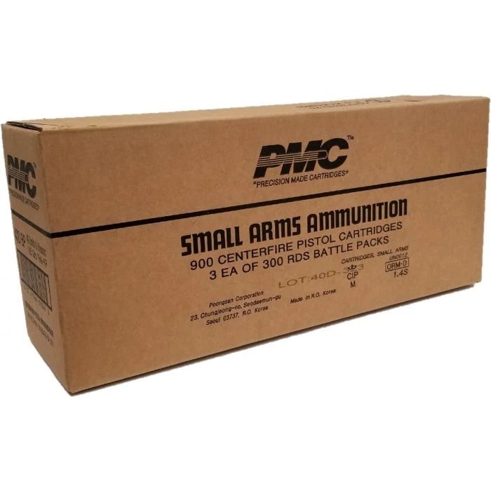 PMC Bronze Battle Pack .40 S&W Handgun Ammo - 165 Grain | Full Metal Jacket Flat Point, FMJ-FP, 50 Rounds per Box, 6 Boxes per Pack, 3 Packs per Case