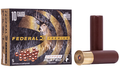 Federal, Copper Plated Buckshot, 10 Gauge 3.5", 00 Buck, 2 1/4oz (5 Round Box)