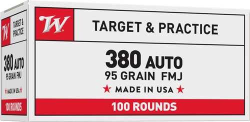 FMJ-RN 5BX/CSWINCHESTER USA 380 ACP 95GR (100 Round VALUE PACK)