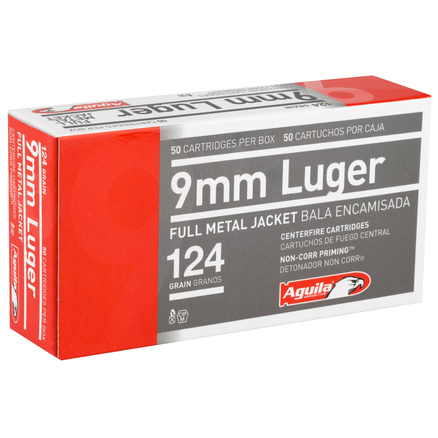 Aguila, 9mm, 124 Grain | FMJ | (50 Round Box)