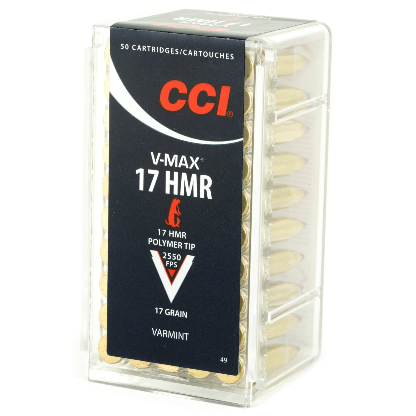 CCI Ammunition, V-Max, 17HMR, 17 Grain, Poly Tip (50 Round Box)