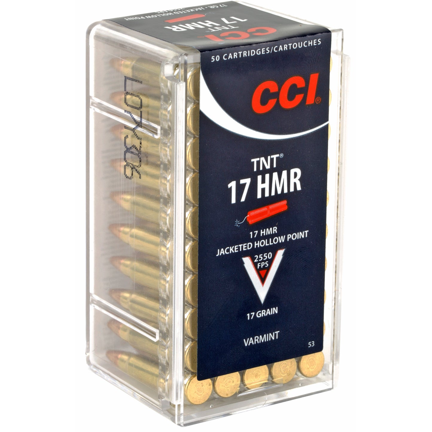 CCI Ammunition, TNT, 17 HMR, 17 Grain, Jacketed Hollow Point (50 Round Box)