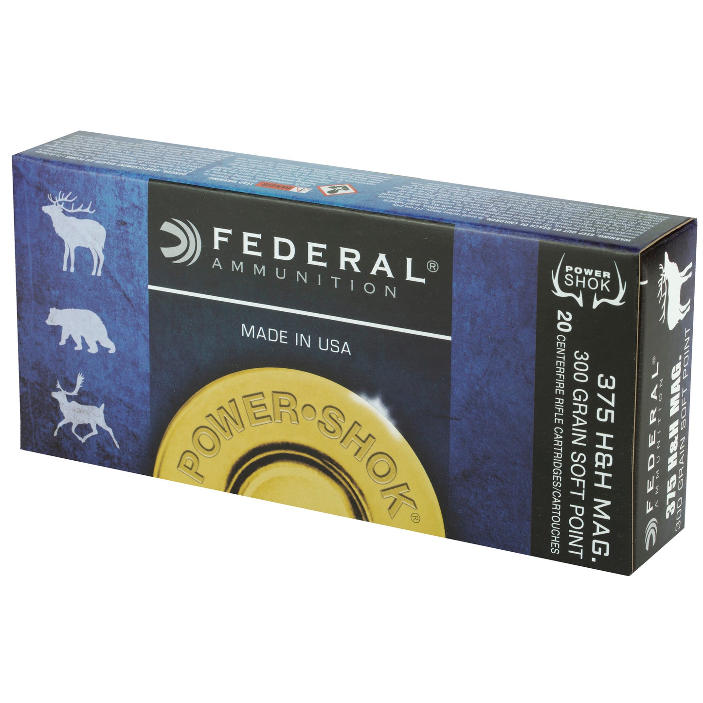 Federal, PowerShok, 375H&H, 300 Grain | SP | (20 Round Box)