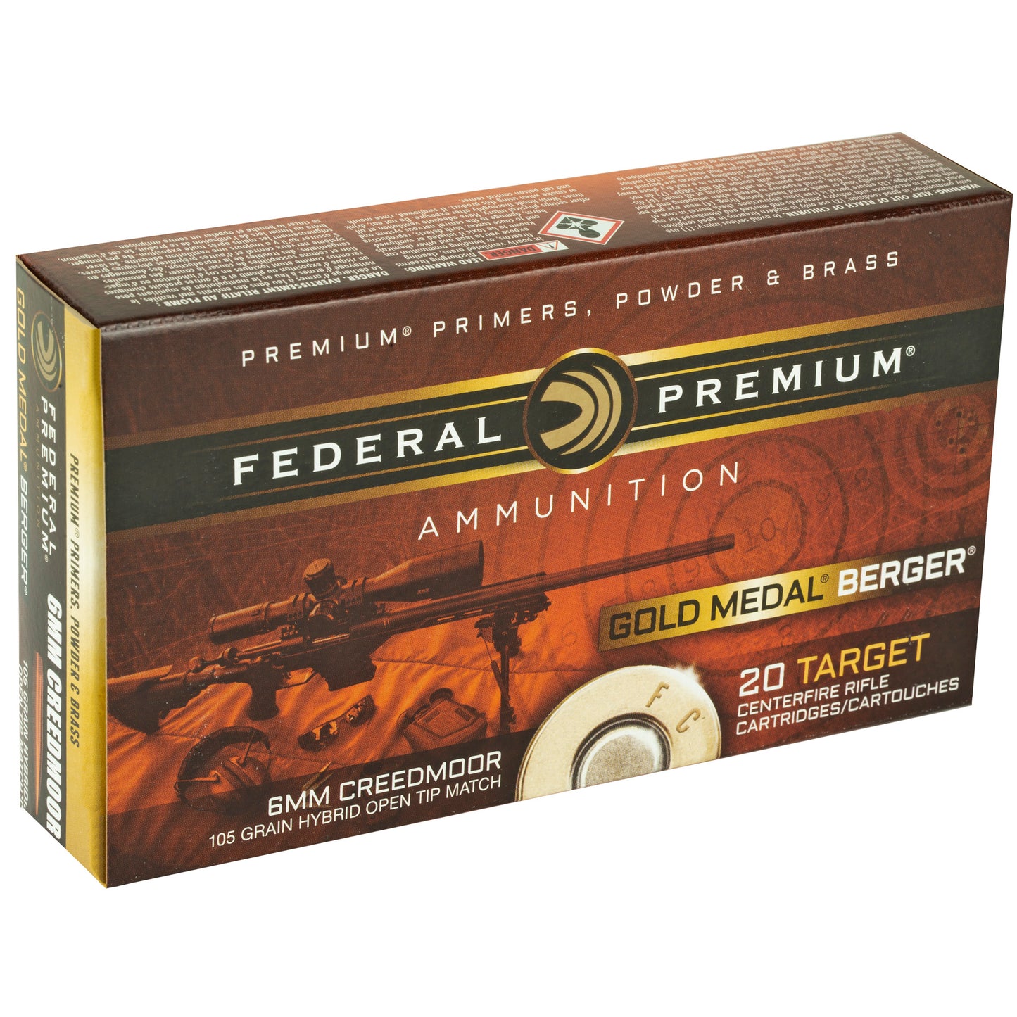 Federal Gold Medal 6mm Creedmoor 105gr Berg 20