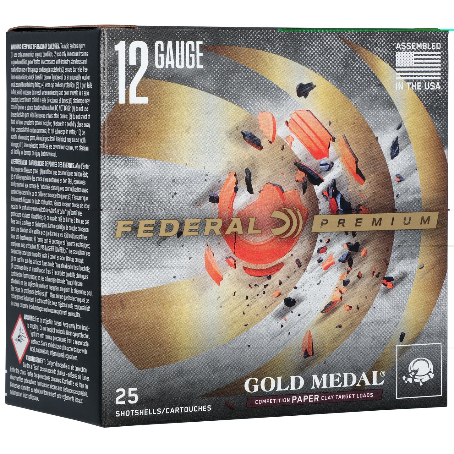 Federal, Gold Medal, 12 Gauge, 2.75" Chamber, #8 Shot, 1 Ounce (25 Round Box)