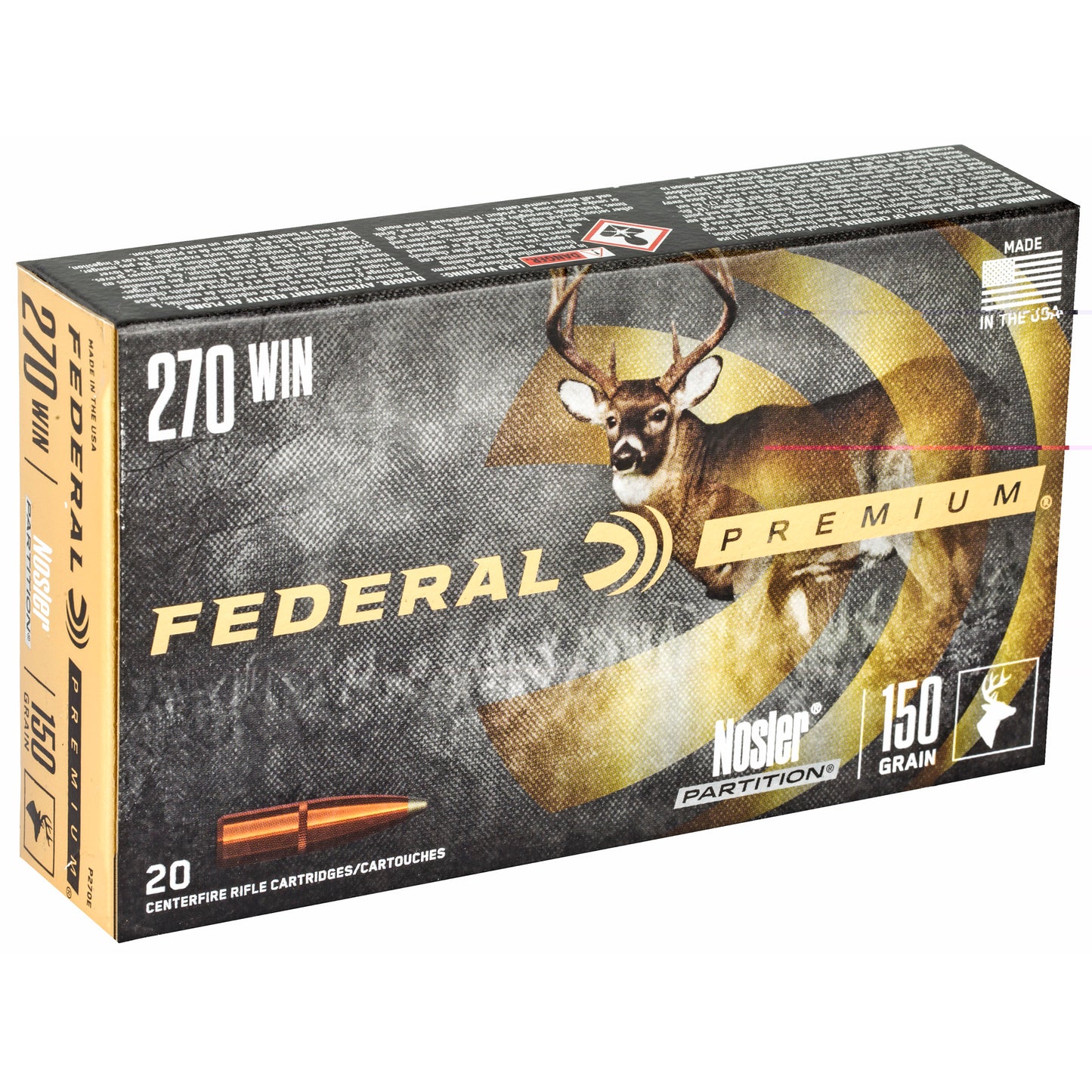 Federal, Premium, 270WIN, 150 Grain, Nosler Partition (20 Round Box)