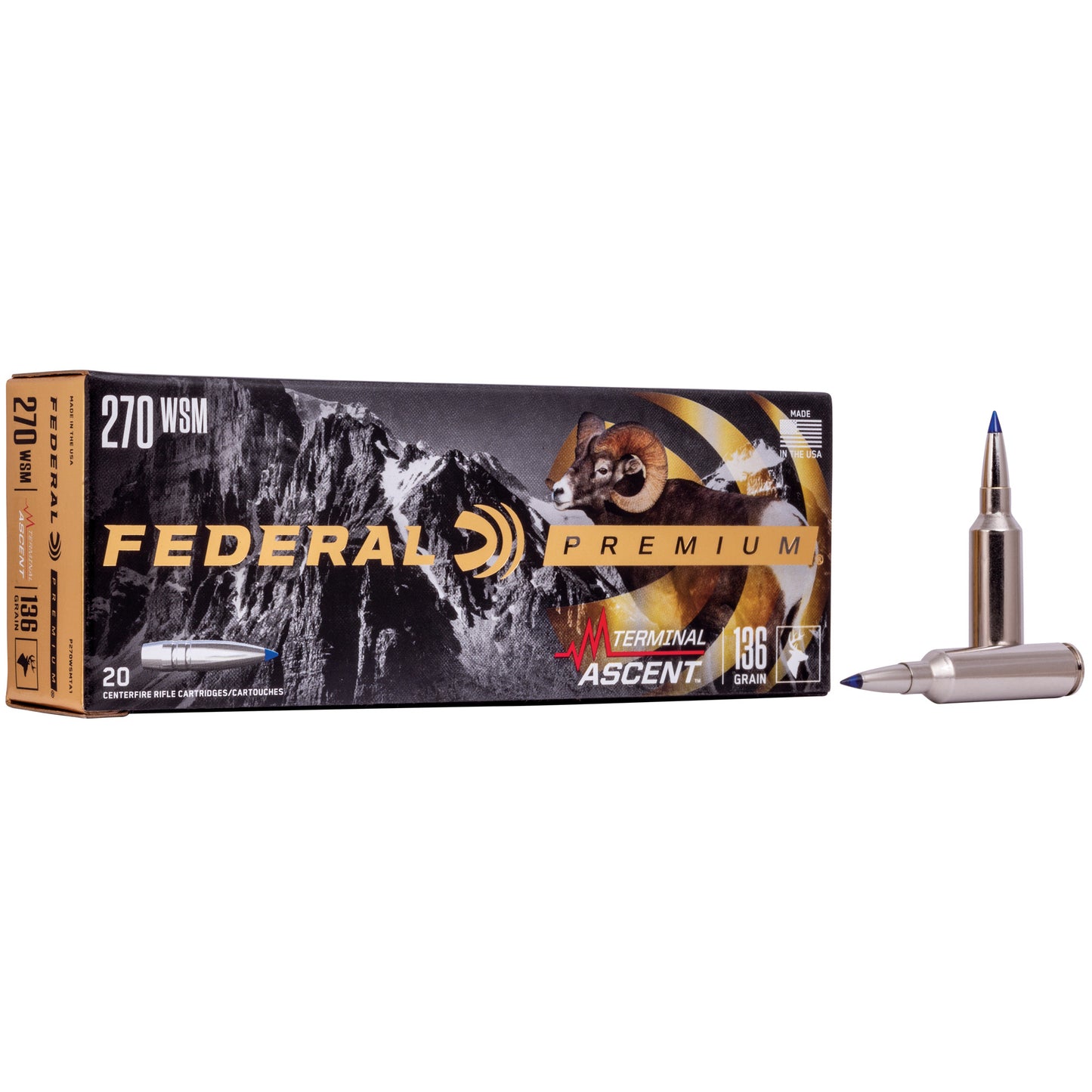 Federal, Premium, 270 Winchester Short Magnum, 136 Grain | TA | (20 Round Box)