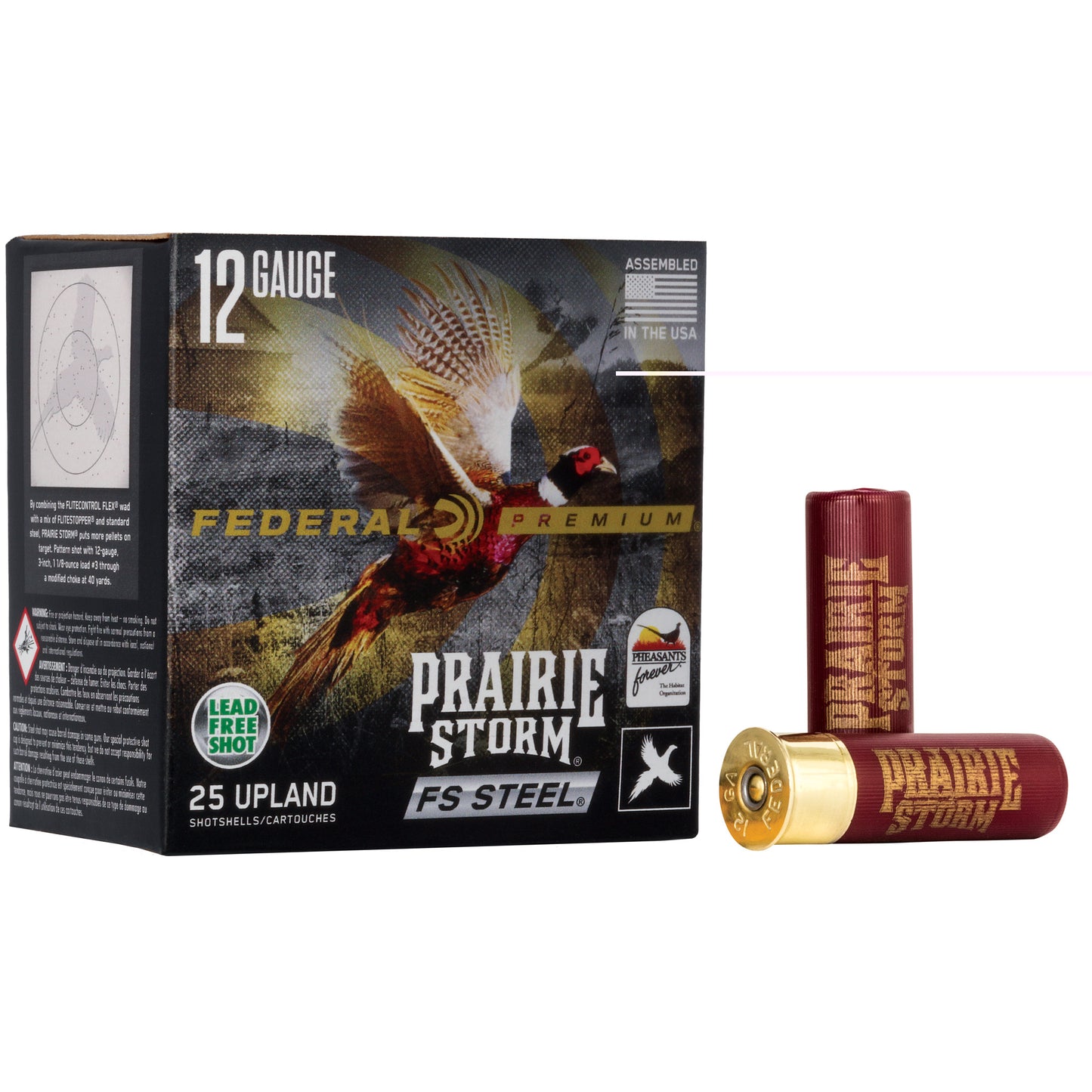 Federal, Premium, Prairie Storm, 12 Gauge 3", FS Steel, #3, 1 1/8 oz (25 Round Box)