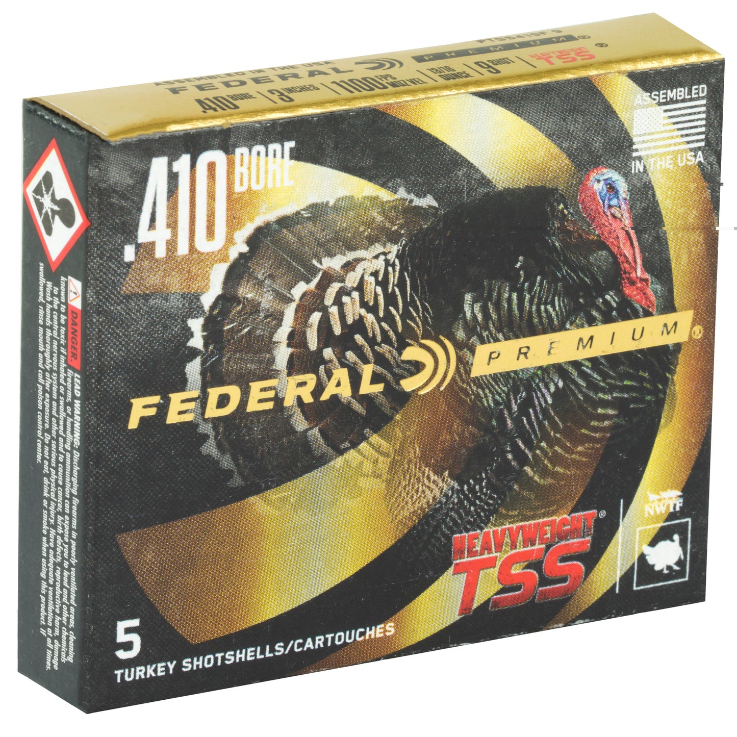 Federal, Heavyweight TSS with Flightcontrol Flex, 410 Gauge 3", #9, 13/16oz (5 Round Box)