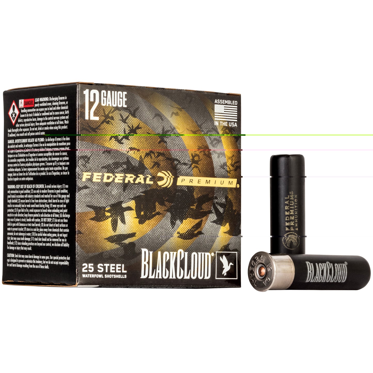 Federal, Premium, Black Cloud FS Steel with Flightcontrol Flex Wad, 12 Gauge 3.5", #BB, 1 1/2oz, Steel Shot (25 Round Box)